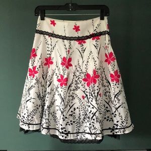 A-line floral skirt